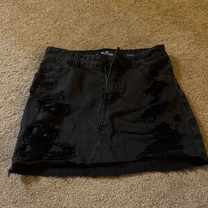 Hollister Black Ripped Mini Skirt